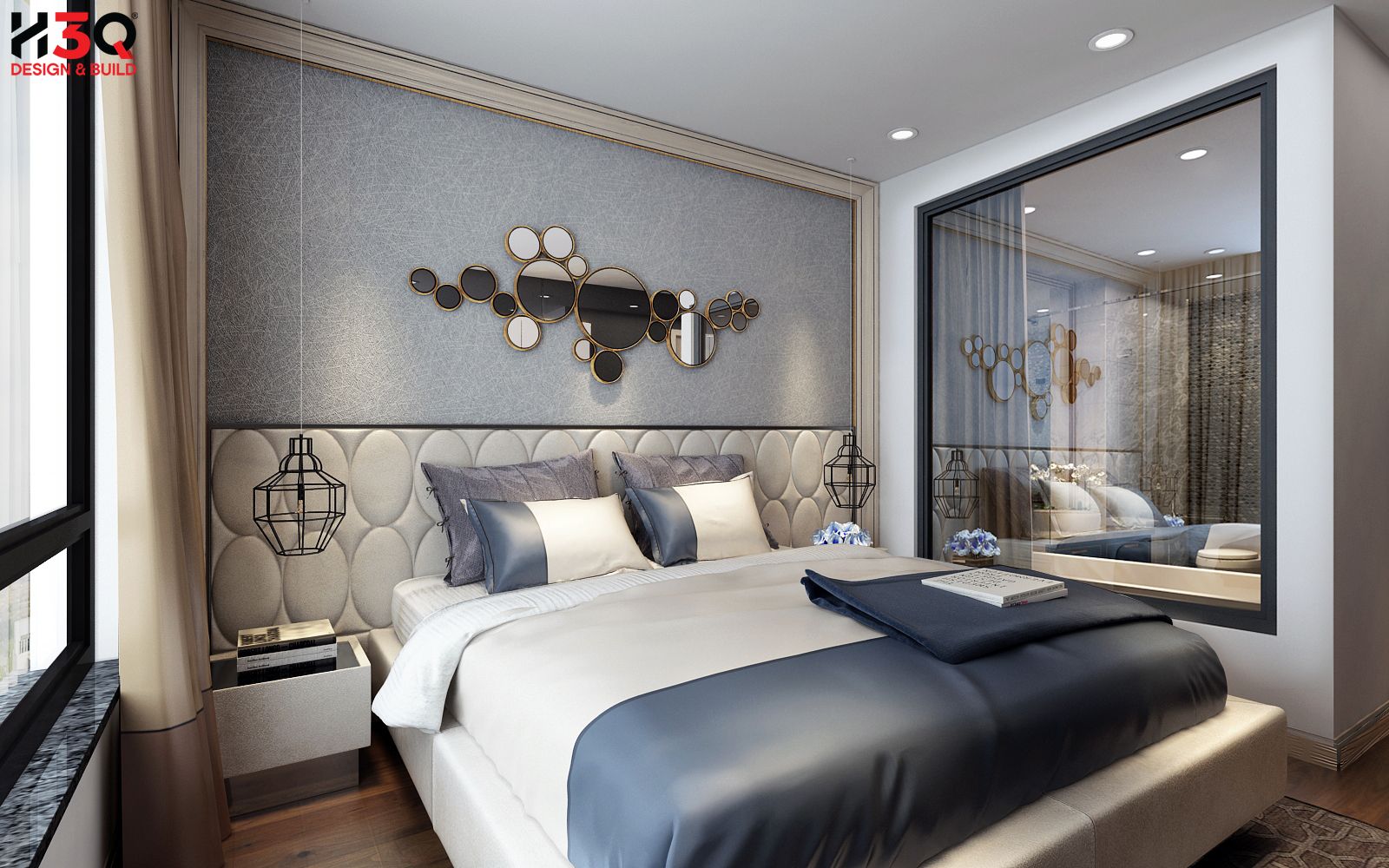 Thiết kế nội thất phòng ngủ căn hộ sáng tạo