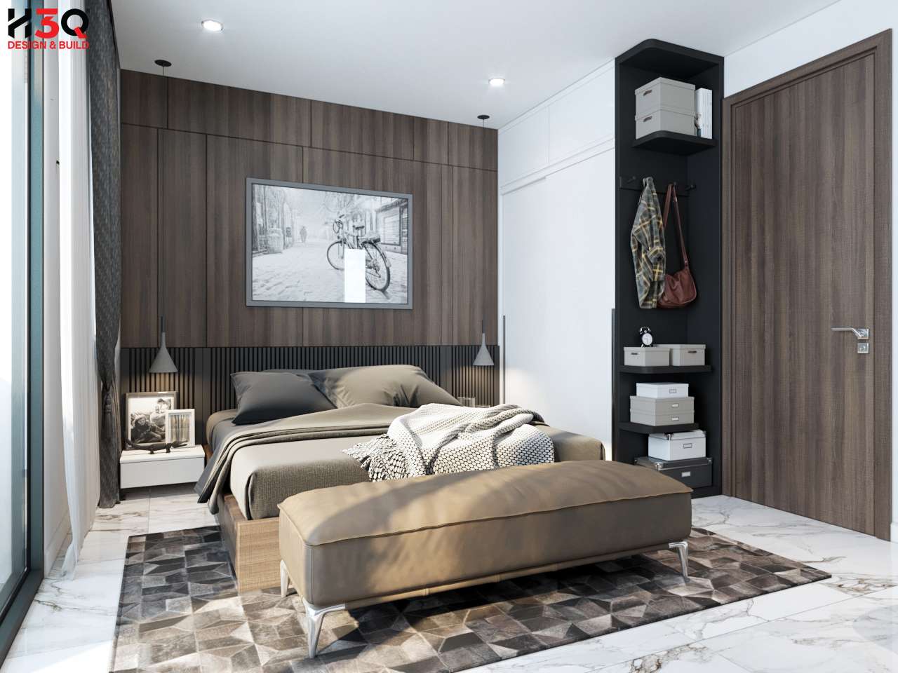 H3Q - Chuyên thiết kế phòng ngủ đẹp - Thiết kế nhà phố Quận 12 giá tốt