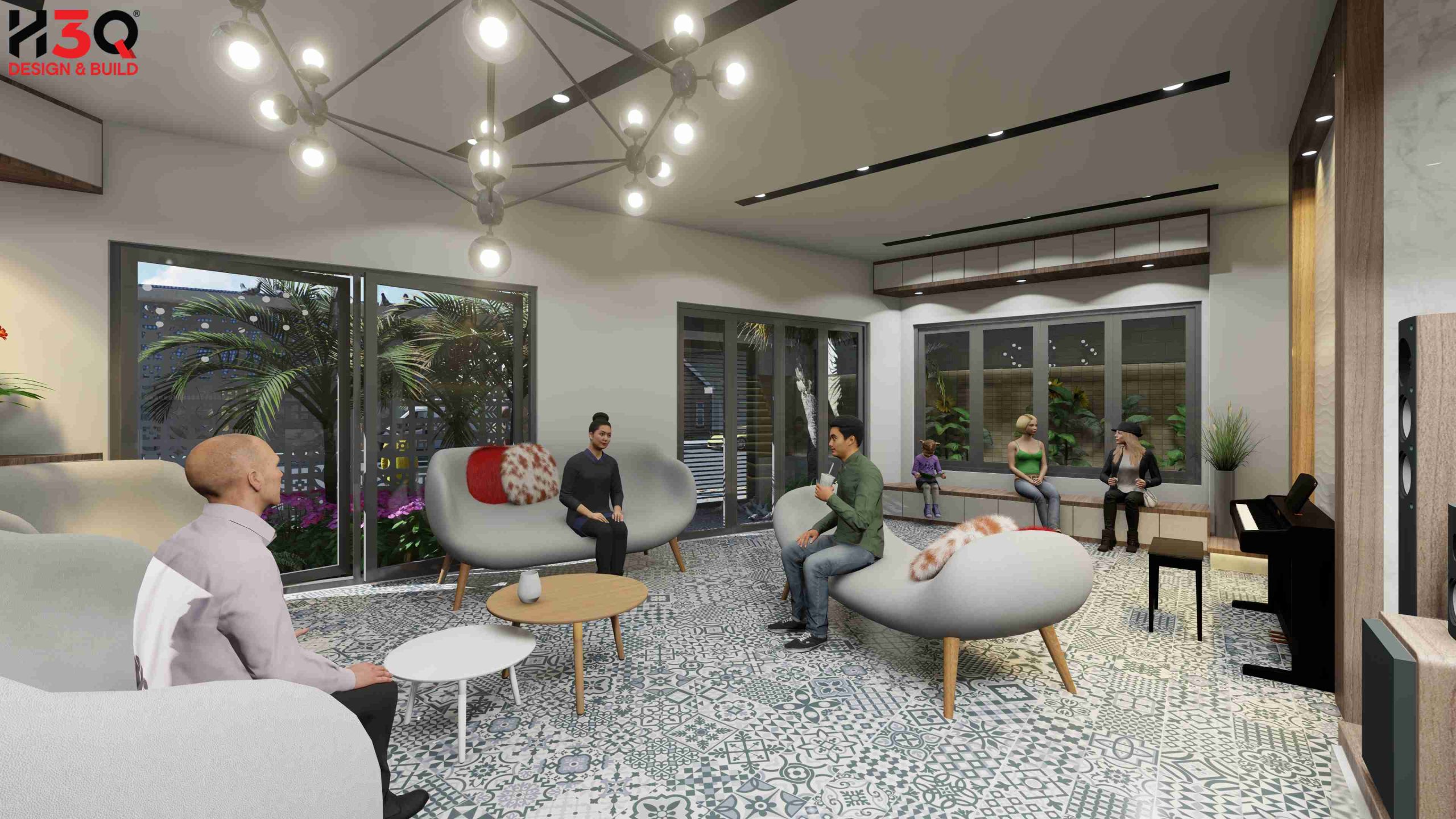 Thiết kế nhà phố quận 8 - Không gian phòng khách